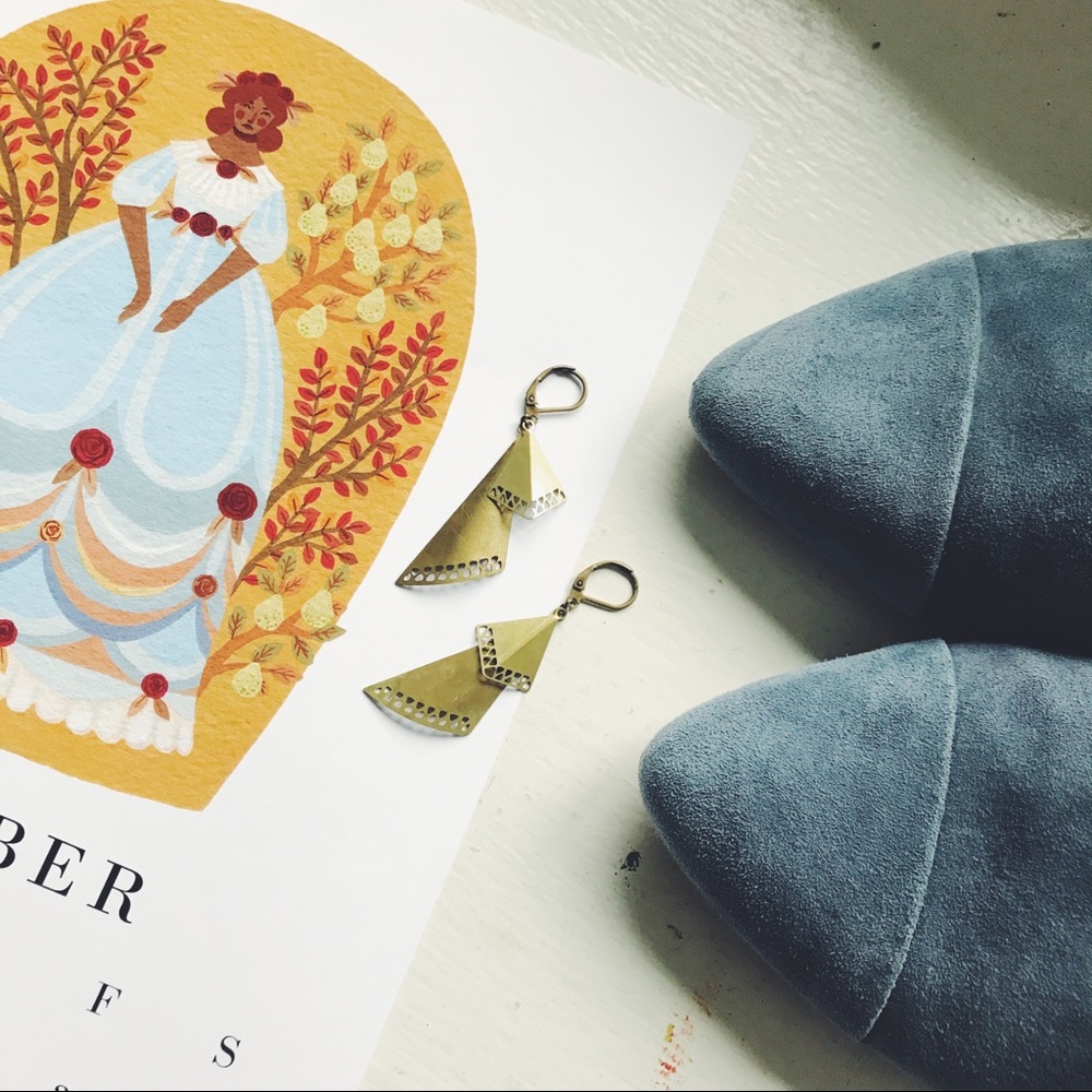 Vintage Bronze Layered Drop Earrings